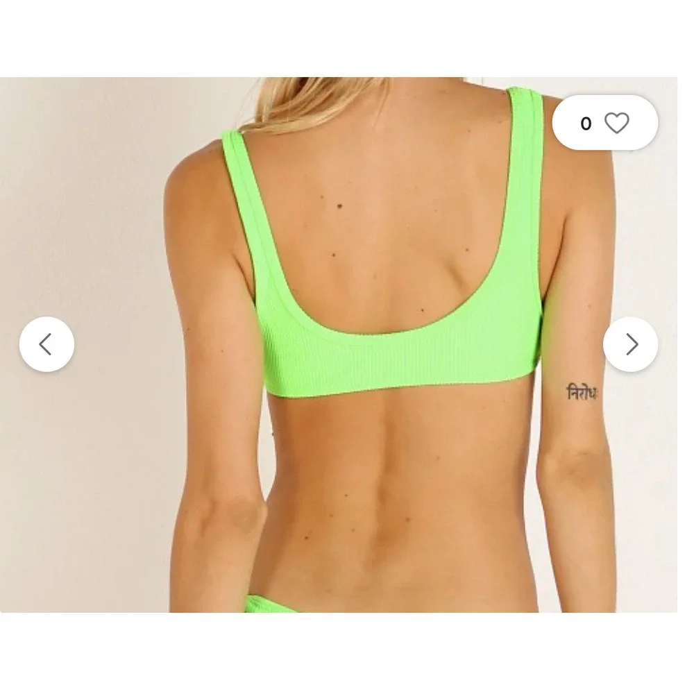 Frankies Connor Ribbed Scoop Bikini Top Small NWT